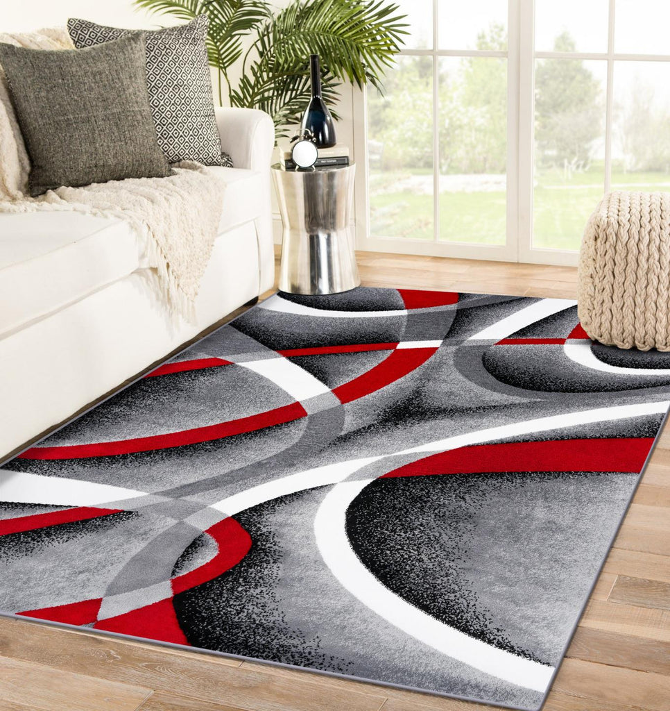 Luxe Weavers Victoria Collection 2305 Gray Abstract Area Rug | Gray Living Room Rugs | 5 x 7 Gray Area Rugs