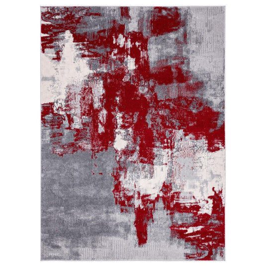 Abstract-Area-Rug-Red