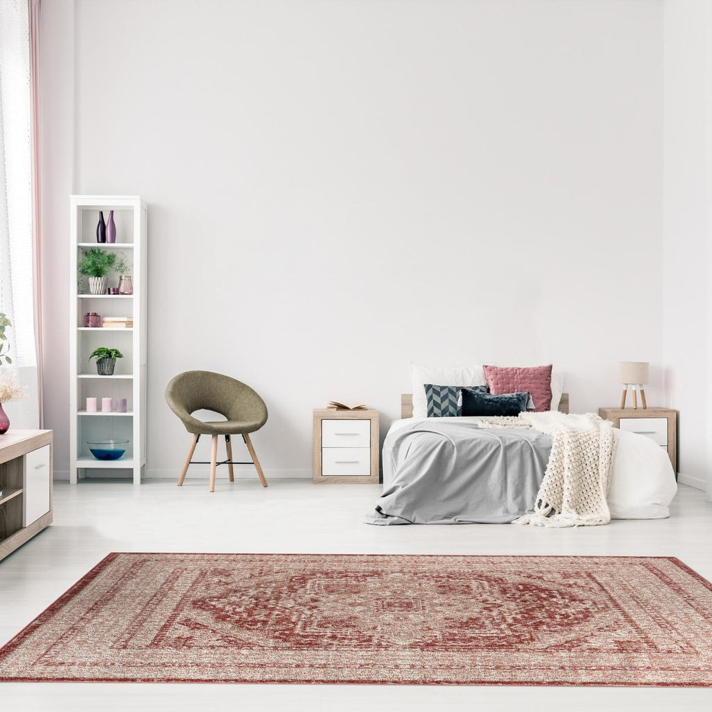 burgundy-bedroom-moroccan-rug