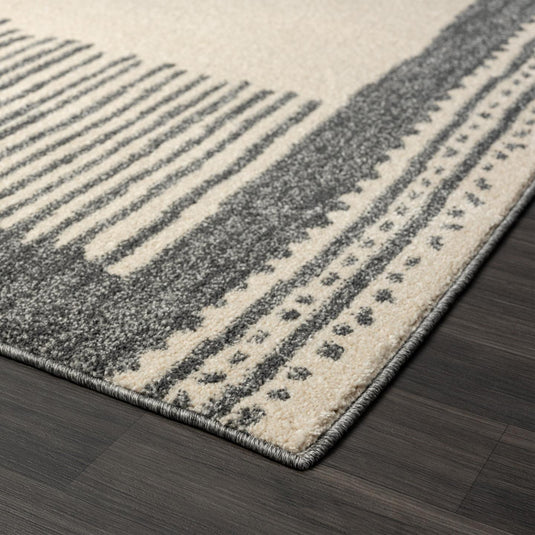 Gray-geometric-rug
