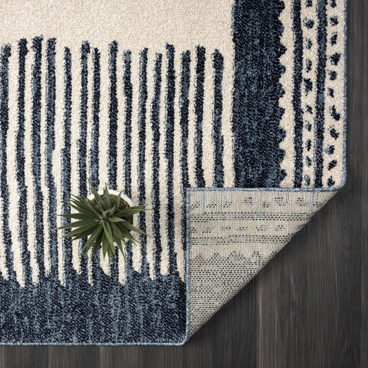 Navy-geometric-rug