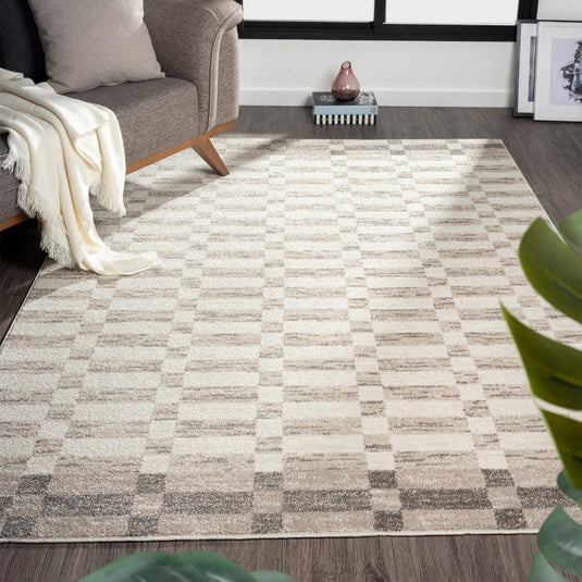 beige-living-room-geometric-rug