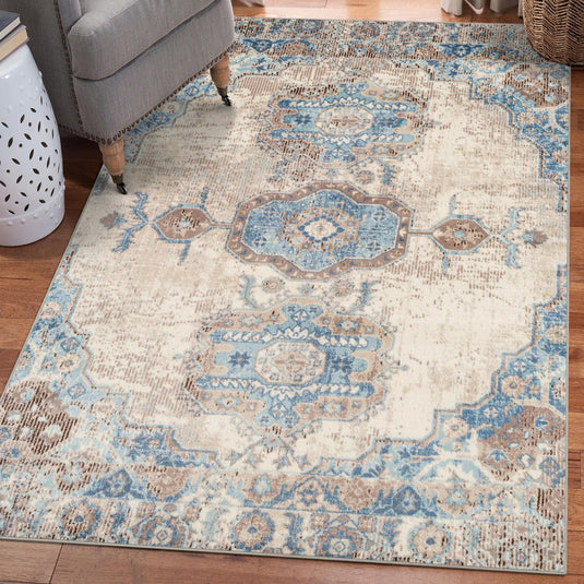 Floral Distressed Area Rug - Modern Area Rugs by Luxe Weavers®