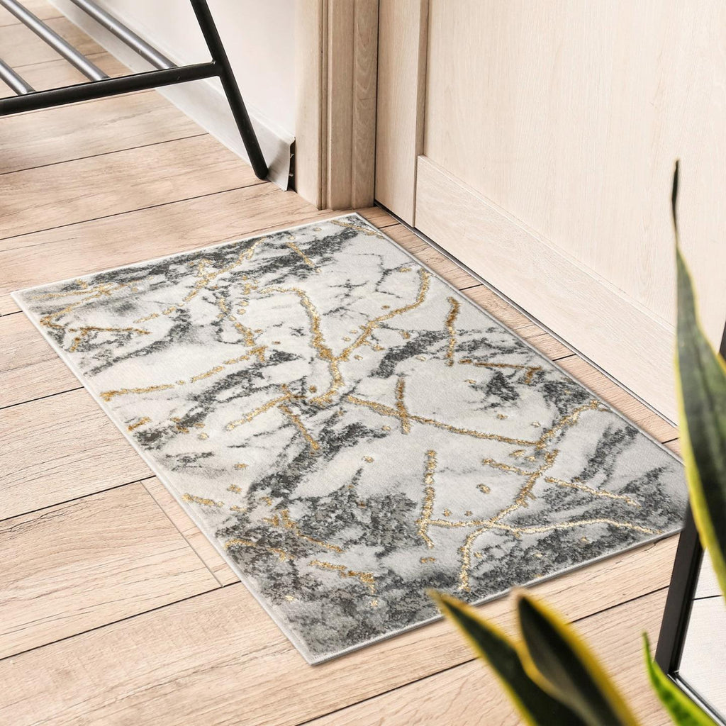 Marble 2150 Ivory Gold Area Rug - Modern Area Rugs by Luxe Weavers®