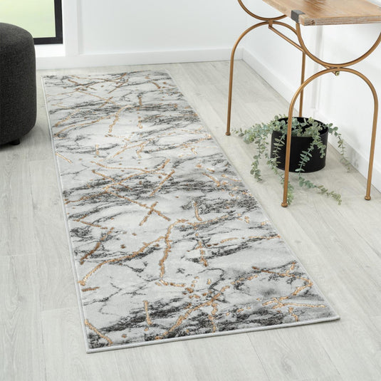 Marble 2150 Ivory Gold Area Rug - Modern Area Rugs by Luxe Weavers®
