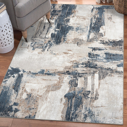 Camellia 1660 Distressed Abstract Area Rug - Modern Area Rugs by Luxe Weavers®