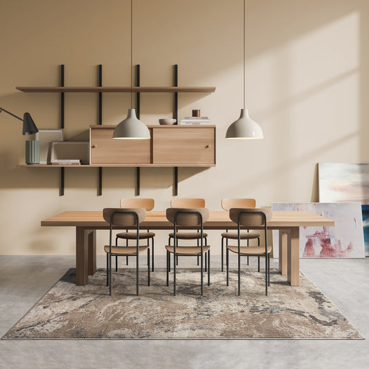 beige-dining-room-marble-swirl-area-rug