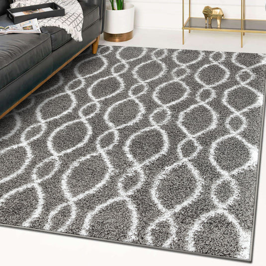 Manhattan 455 Patterned Shag Area Rug - Modern Area Rugs by Luxe Weavers®