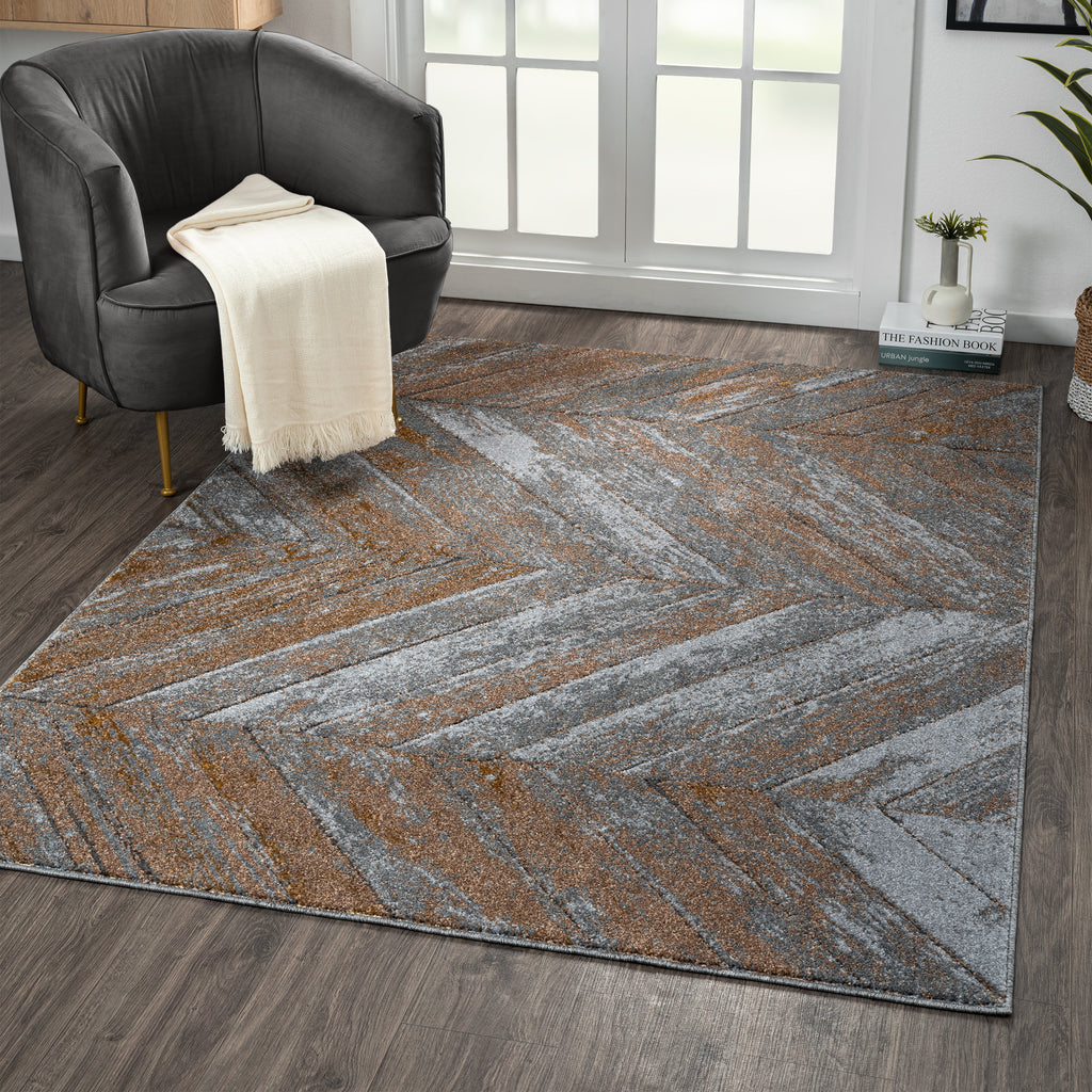 Beverly 6057 Chevron Abstract Area Rug - Modern Area Rugs by Luxe Weavers®