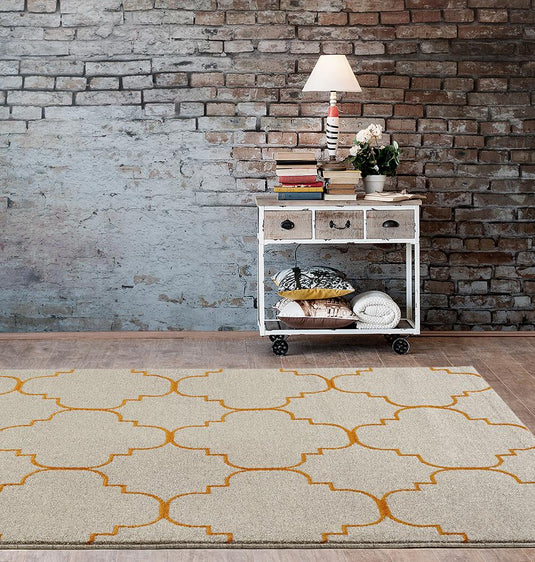 Luxe Weavers Trellis Collection 6215 Tribeige-Cream Geometric Area Rug - Luxe Weavers