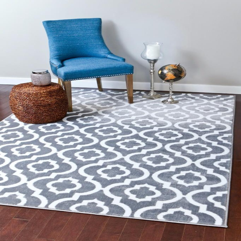 Gray Moroccan Trellis Area Rug Luxe Weavers Modern Indoor Area Rug