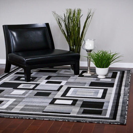 Grey-geometric-rug