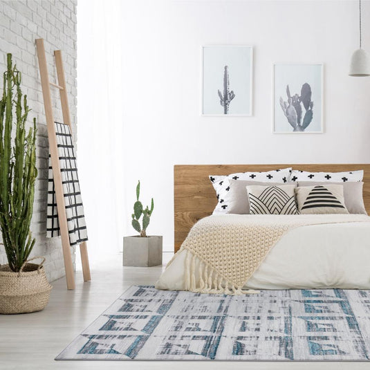 Geometric Squares Pattern 6200 Area Rug