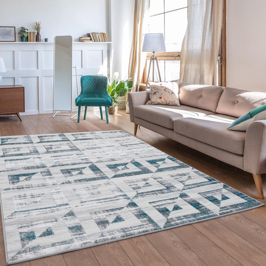 Geometric Squares Pattern 6200 Area Rug