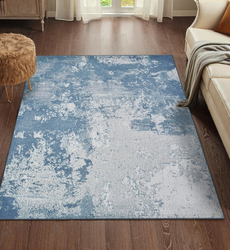 Luxe Weavers 2816 Coastal Blue Abstract Area Rug - Modern Area Rugs by Luxe Weavers®