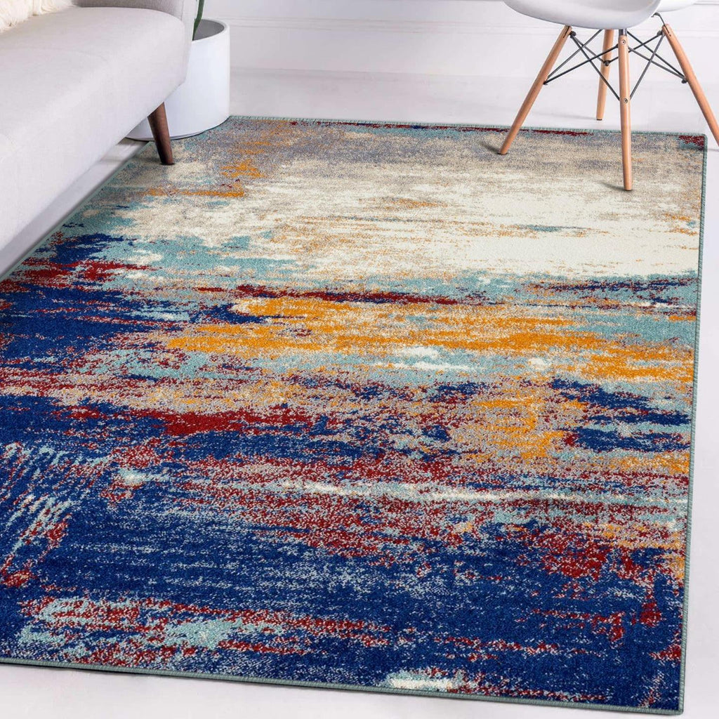 modern abstract multi living room area rug