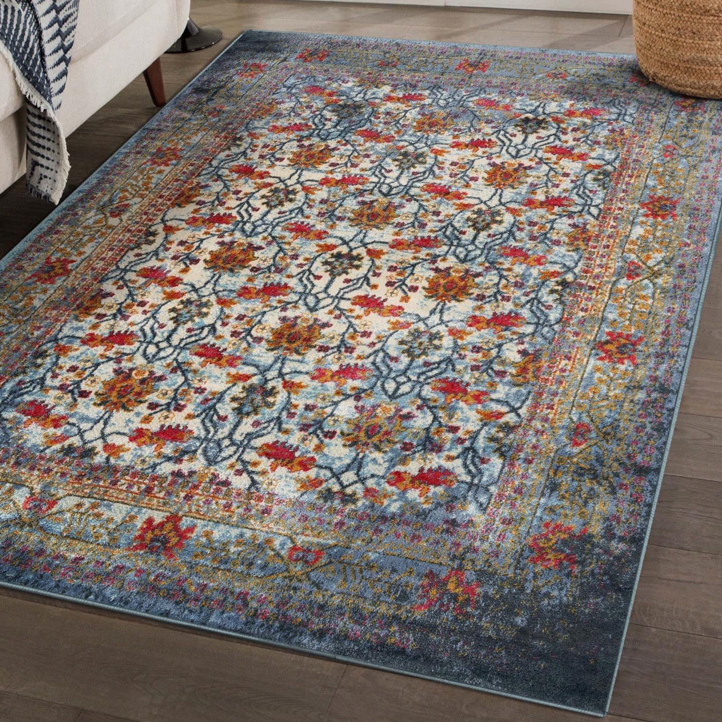 Traditional Blue Rugs Blue Oriental Area Rug | Luxe Weavers | Vintage Patterned Area Rug