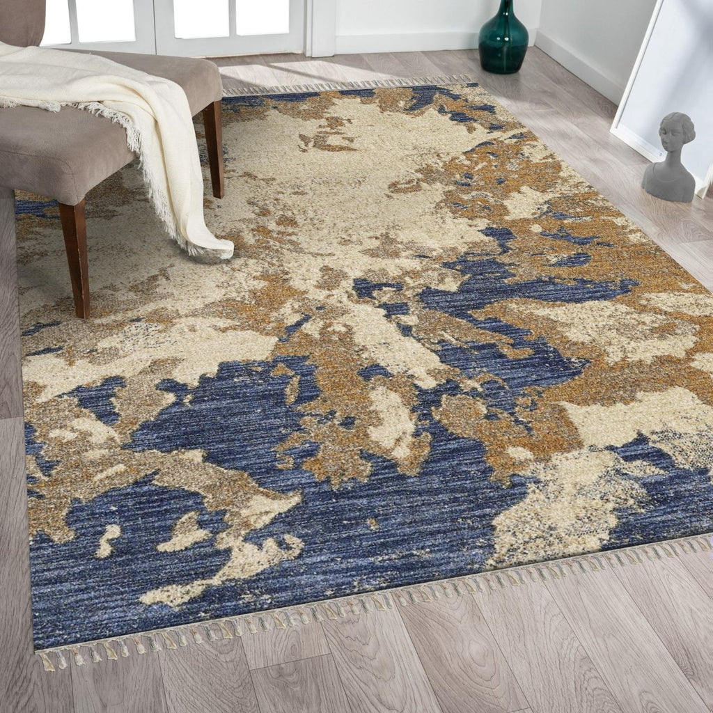 abstract-blue-area-rug-fringed