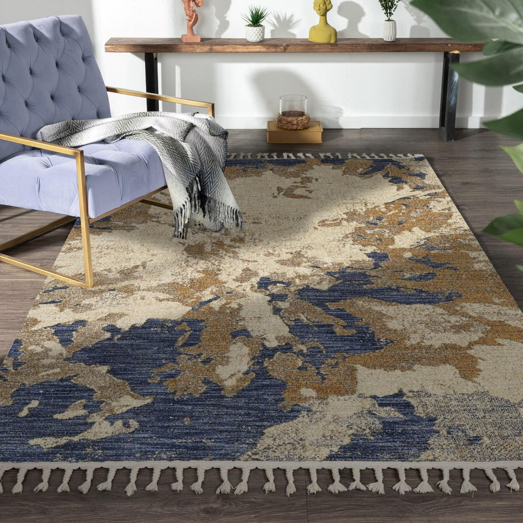 abstract-blue-area-rug-fringed