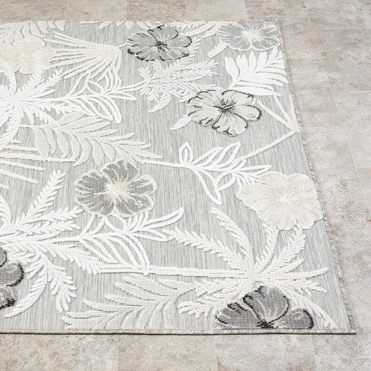 Tropical Palm Leaf 9435 Floral Area Rug