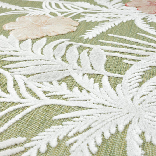Tropical Palm Leaf 9435 Floral Area Rug