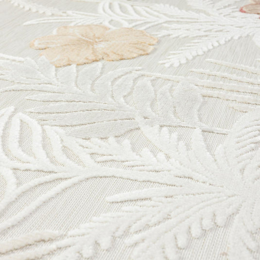 Tropical Palm Leaf 9435 Floral Area Rug