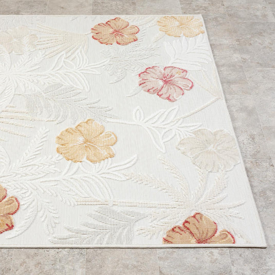 Tropical Palm Leaf 9435 Floral Area Rug