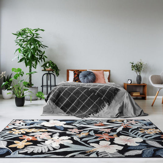 Tropical Leaf 9424 Floral Area Rug