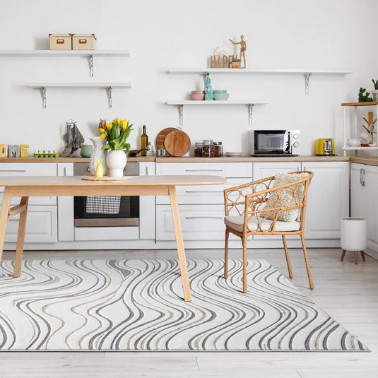 Modern Abstract 6380 Swirl Area Rug