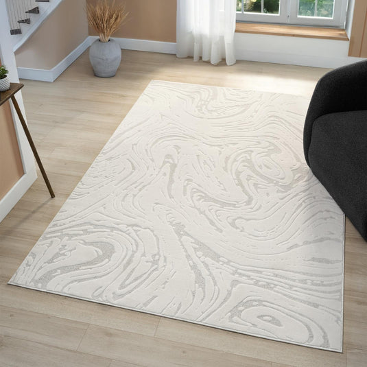 Abstract 6647 Marble Swirl Area Rug