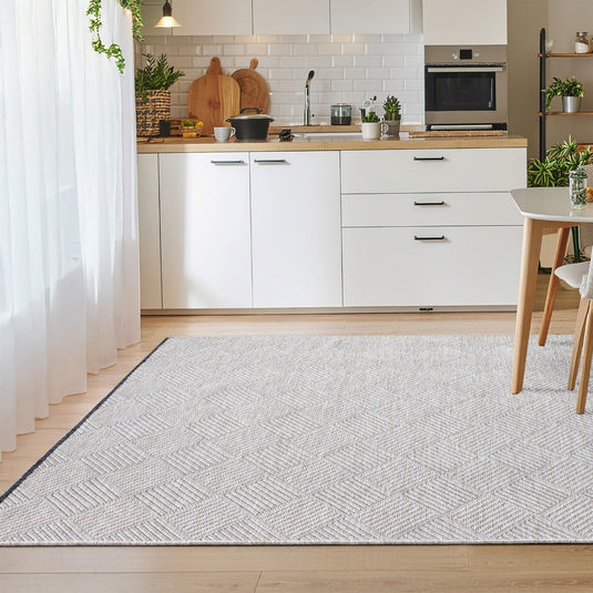 Modern Checkered 1956 Non-Slip Washable Area Rug