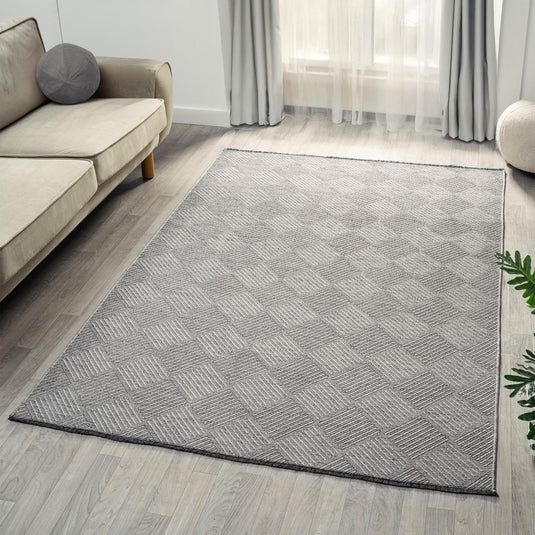 Modern Checkered 1956 Non-Slip Washable Area Rug