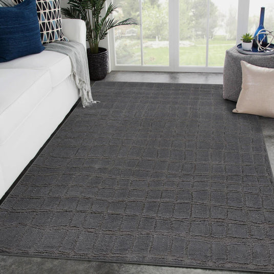 Modern Abstract Checkered 1375 Area Rug
