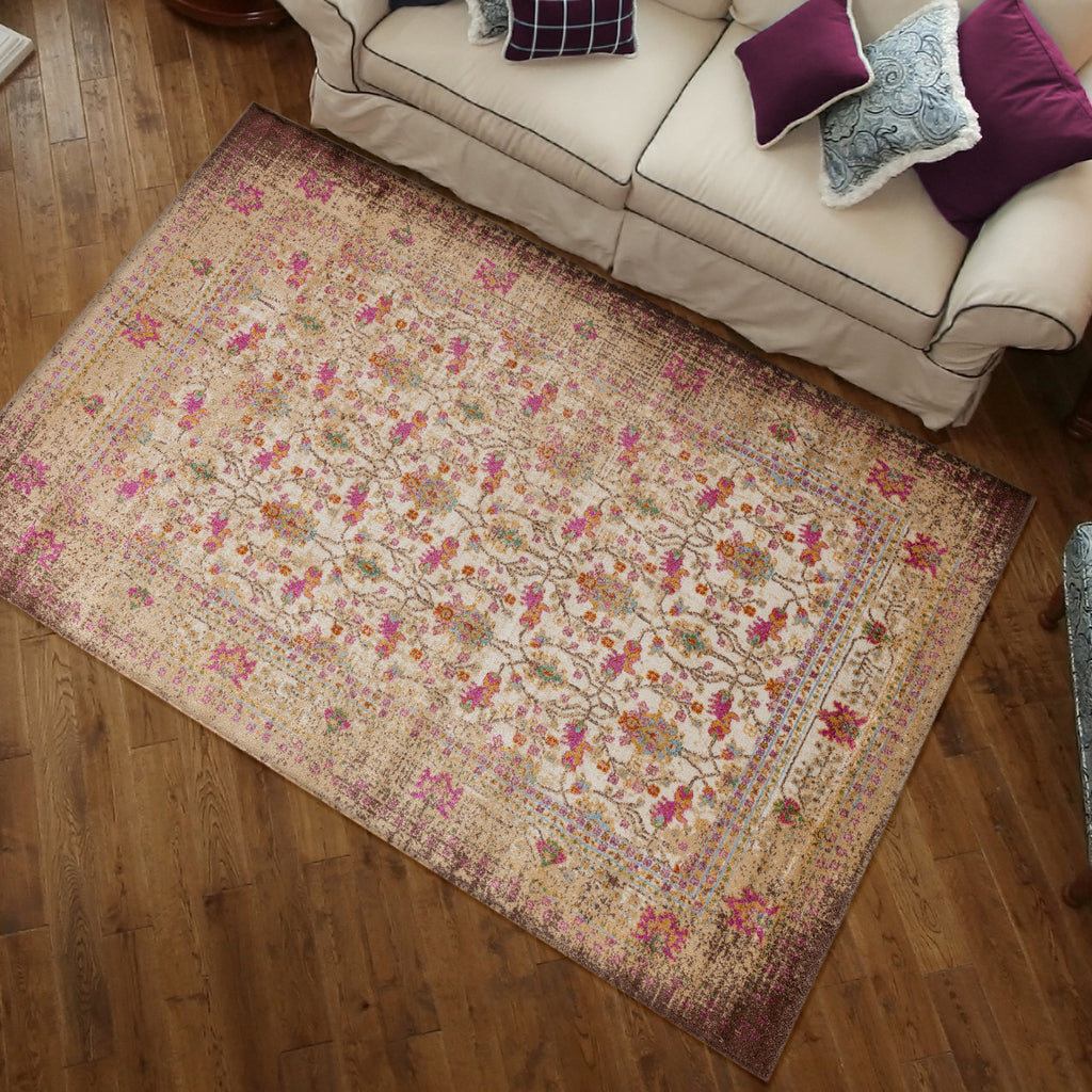Capello 1402 Vintage Floral Area Rug - Modern Area Rugs by Luxe Weavers®