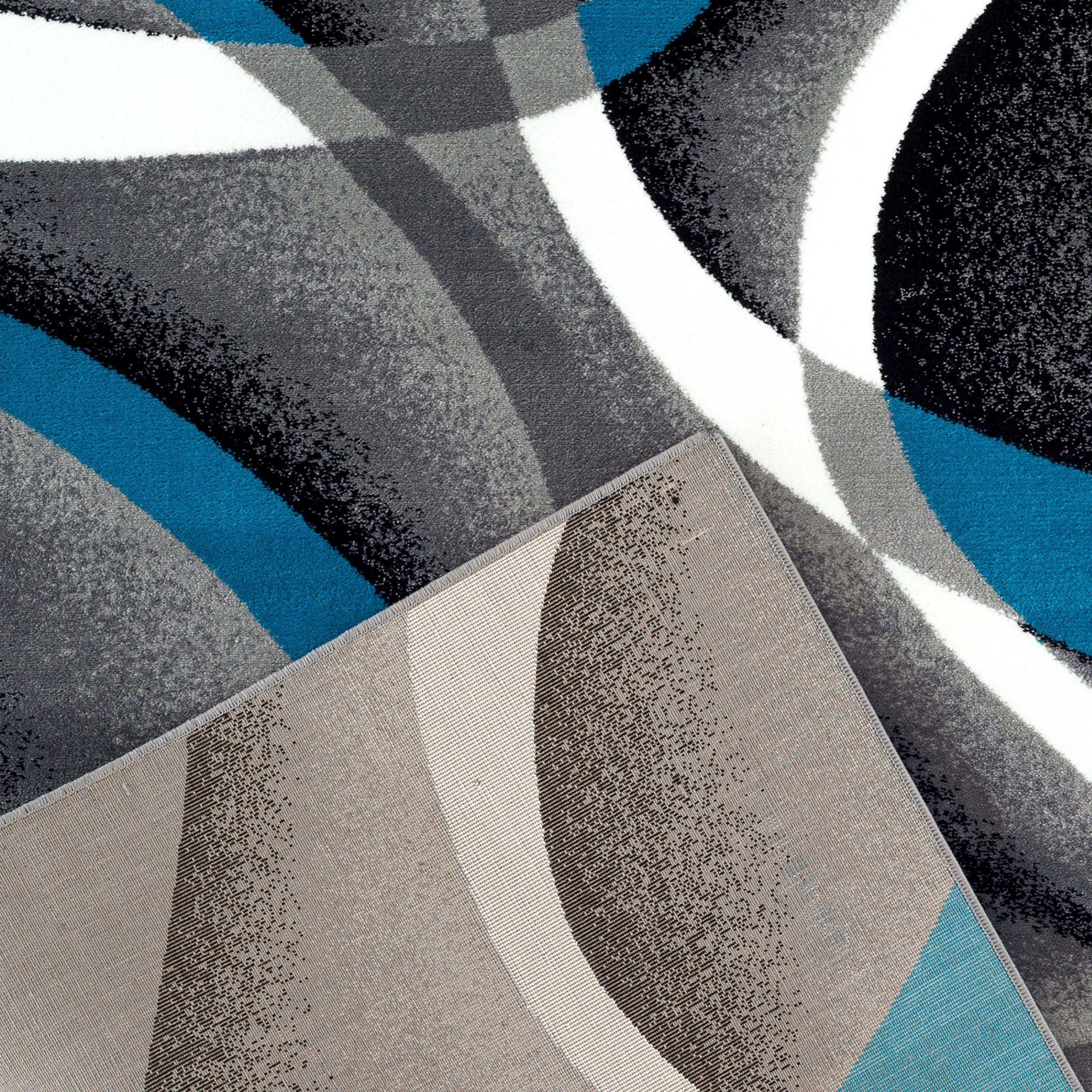 Luxe Weavers Beige Swirls Modern Abstract Area Rug Size 4x5