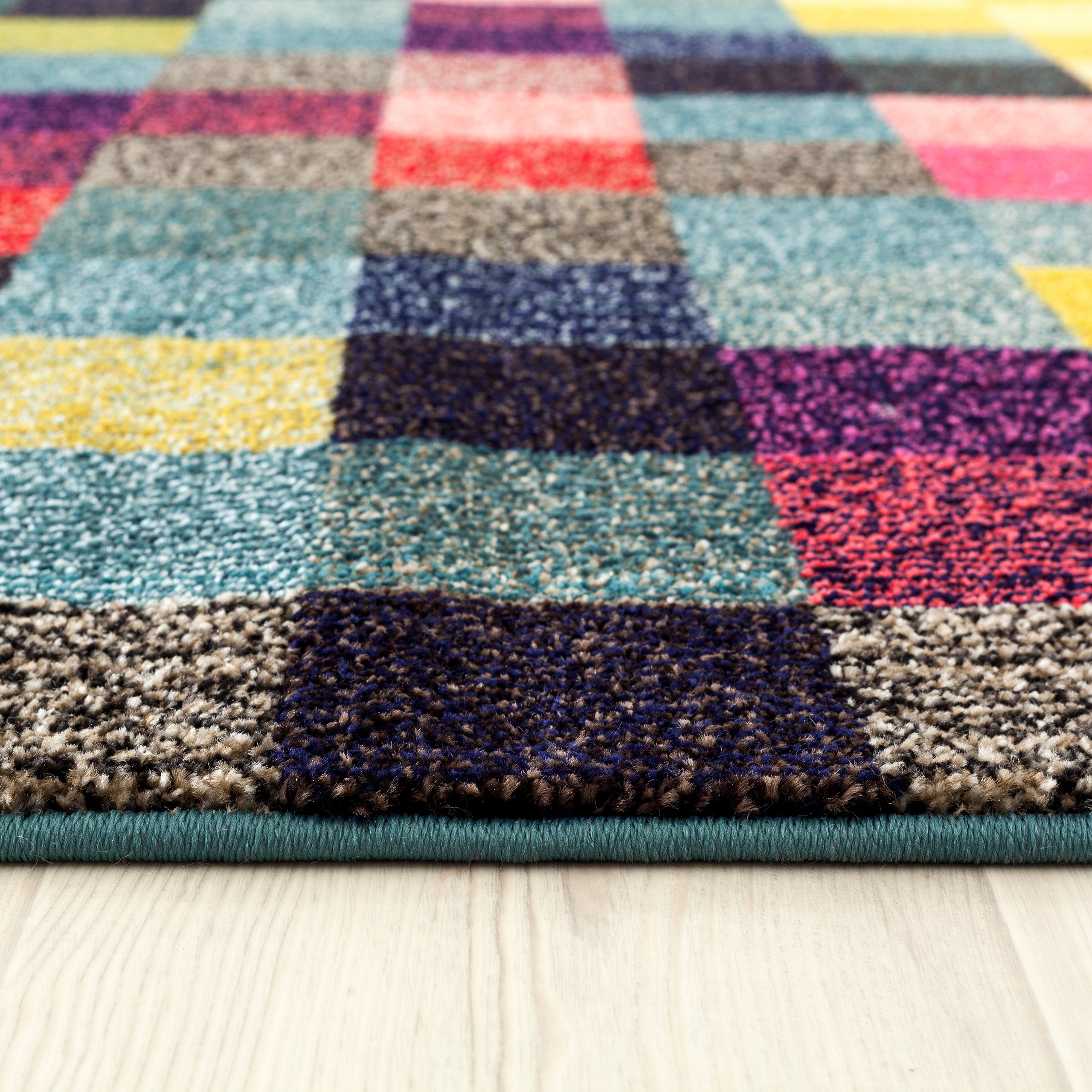 Multi-Colored Checkered Modern Area Rug | Luxe Weavers | Cheap Rugs