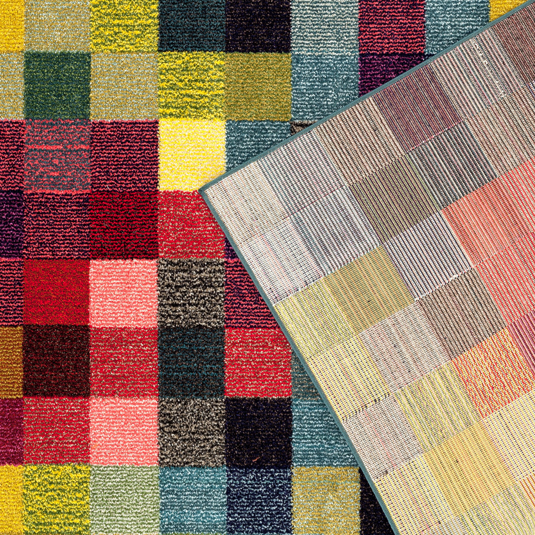 Multi-Colored Checkered Modern Area Rug | Luxe Weavers | Cheap Rugs