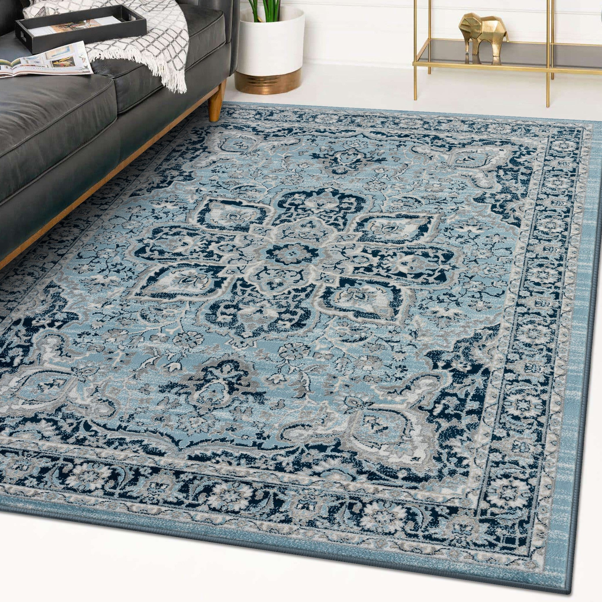 Surya Lavadora LVR-2312 Blue Area Rug - Fovama Rugs & Carpets of