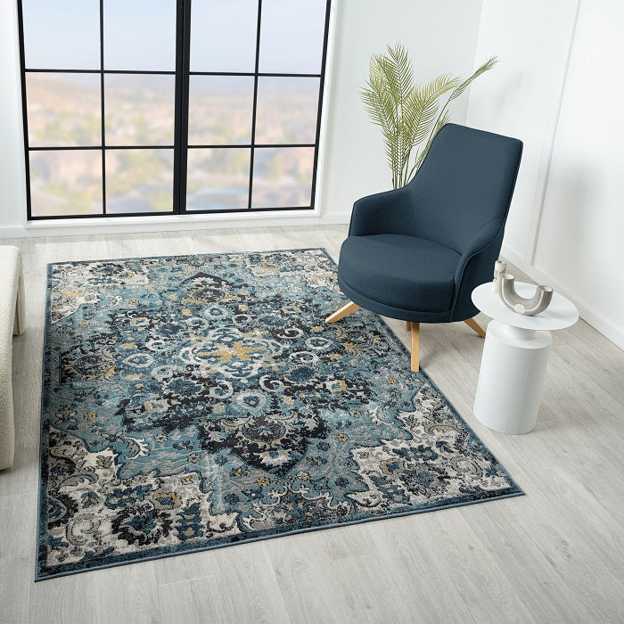 Moroccan-medallion-blue-living-room-area-rug