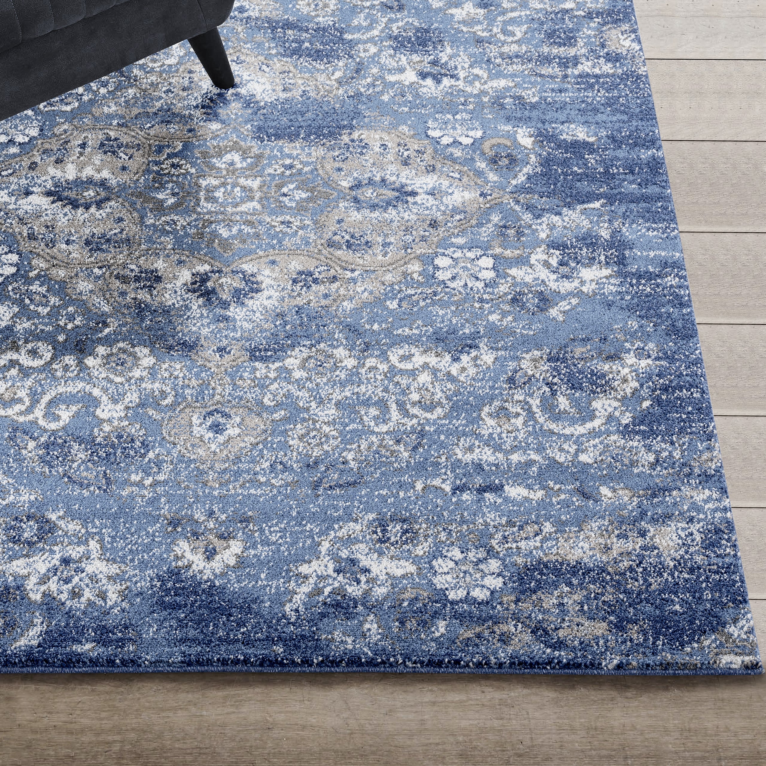Blue Porcelain Rug Porya 2779 Modern Area Rug | Luxe Weavers | Blue Oriental Rug