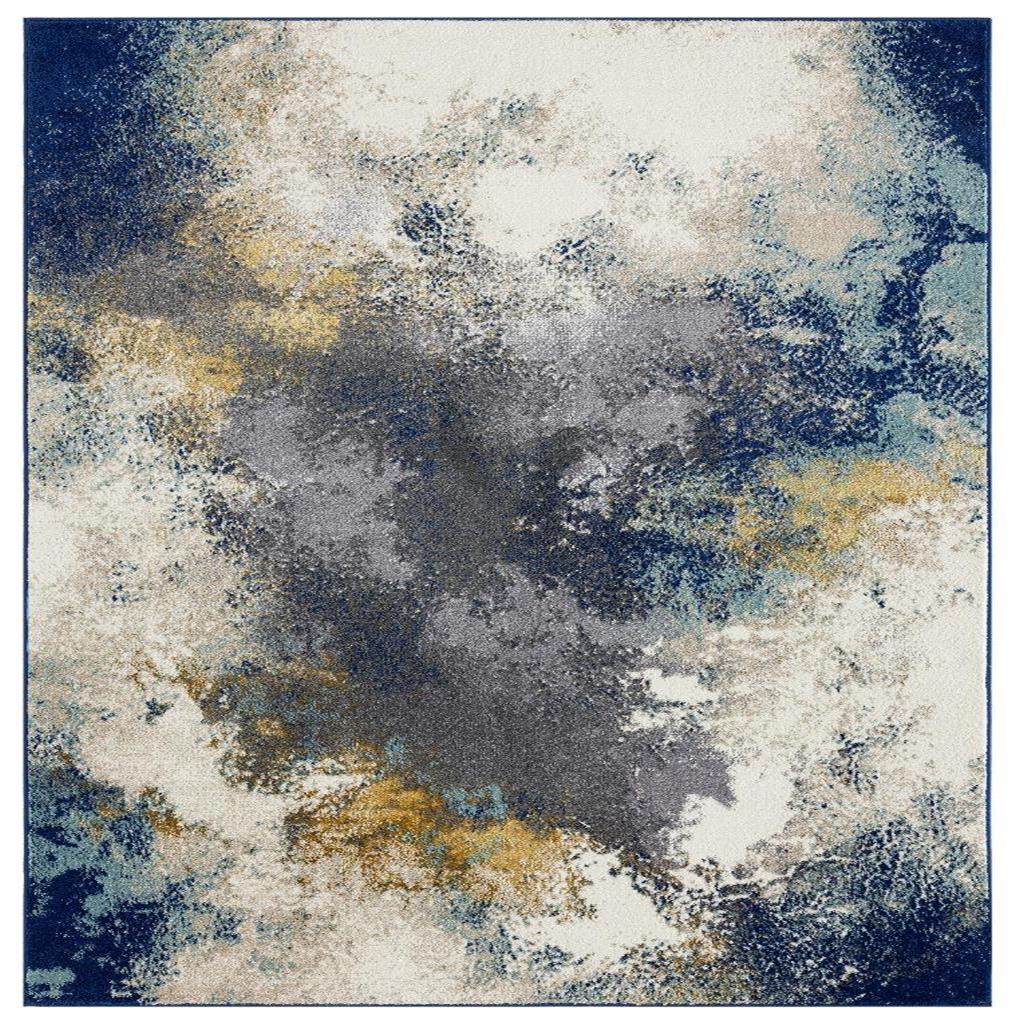 Luxe Weavers Beverly Collection 8445 Blue Modern Abstract Area Rug 2x3