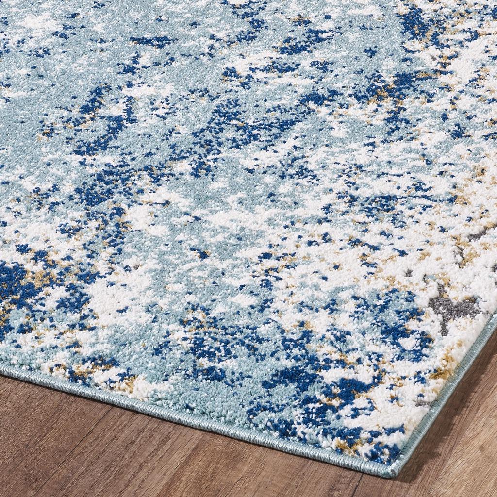 Luxe Weavers Beverly Collection 8445 Blue Modern Abstract Area Rug 4x5