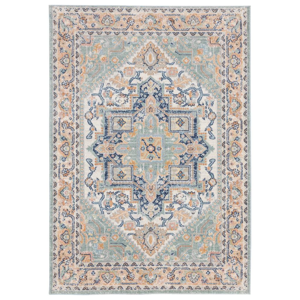 Floral-area-rug-green