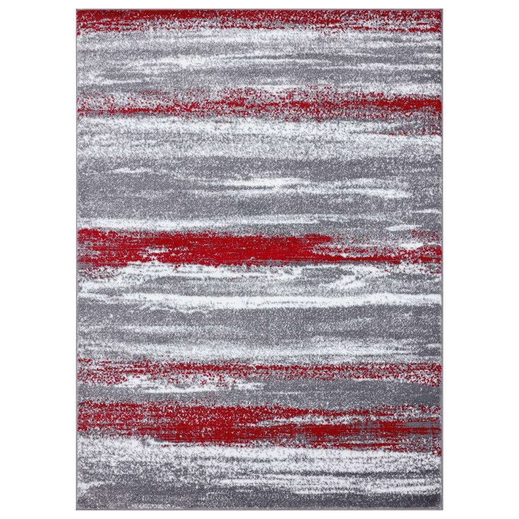 Modern-abstract-area-rug-red