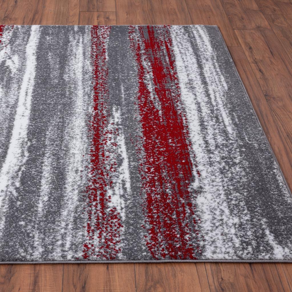 Luxe Weavers Modern Abstract Art Red 4x5 Area Rug : Target