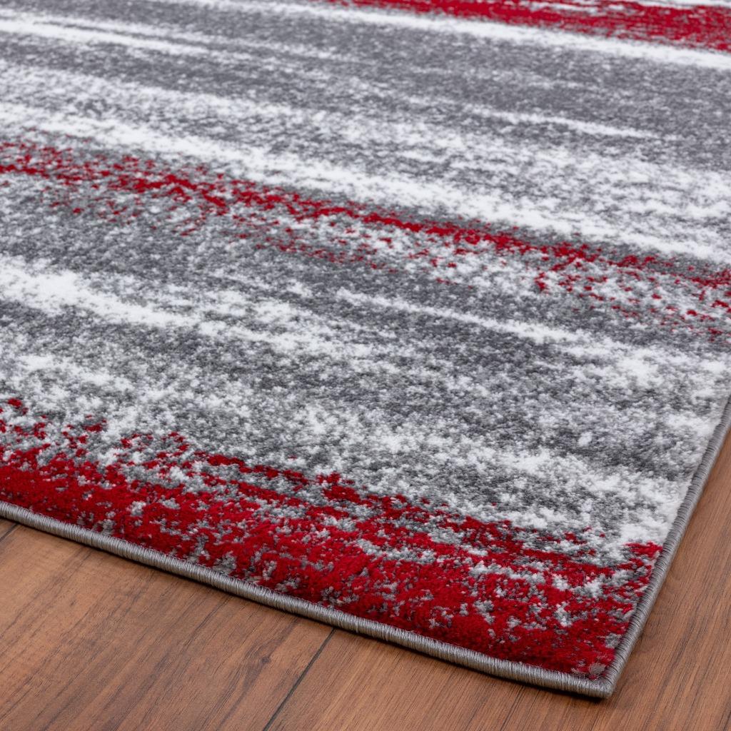 Modern-abstract-area-rug-red