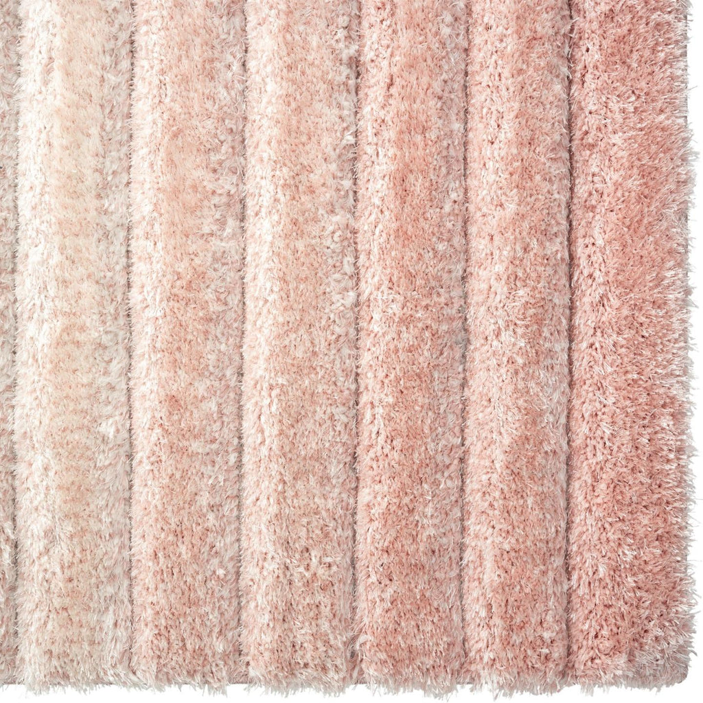Pink-geometric-shag-rug