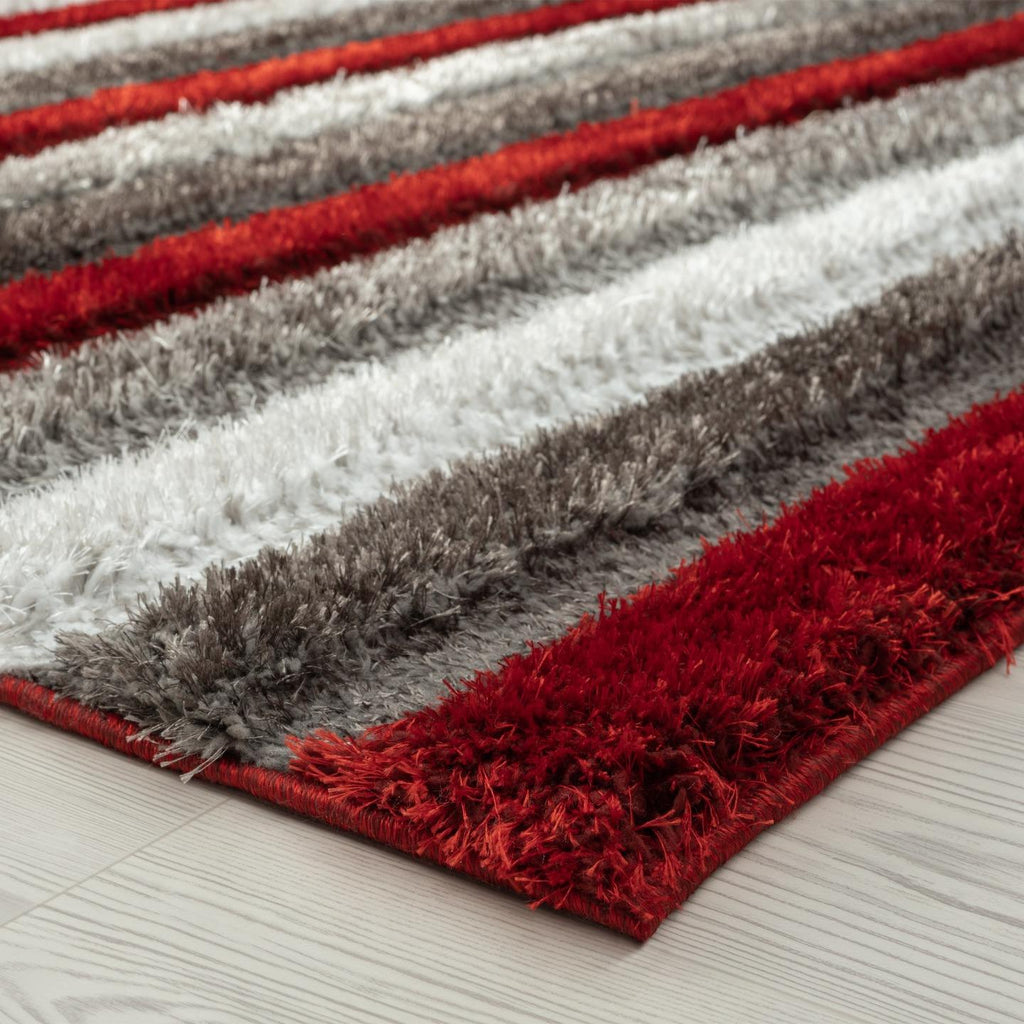 Red-geometric-shag-rug