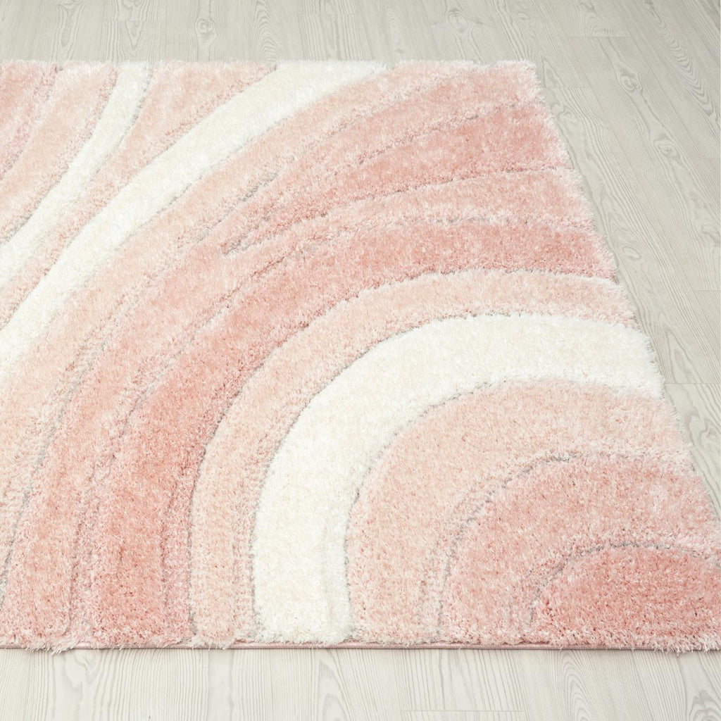 pink-geometric-shag-rug