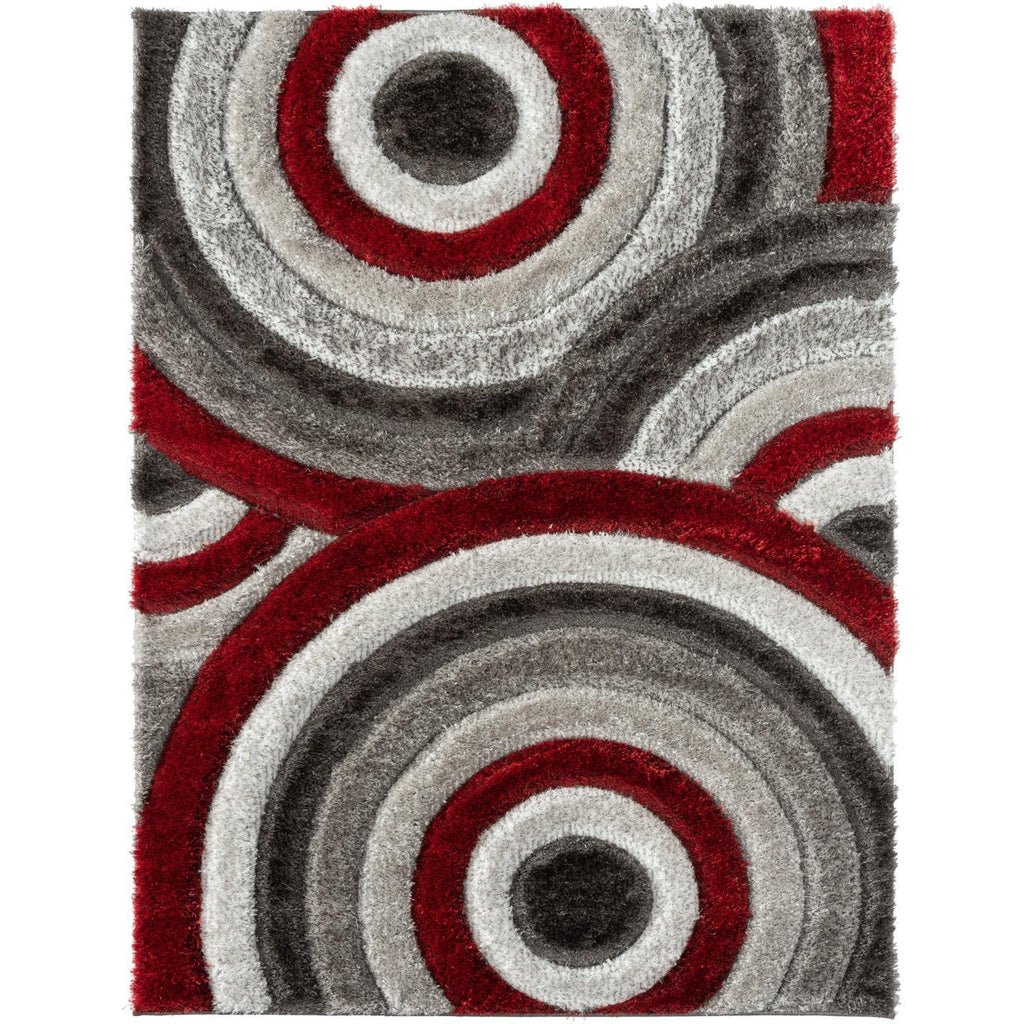 Red-geometric-shag-rug